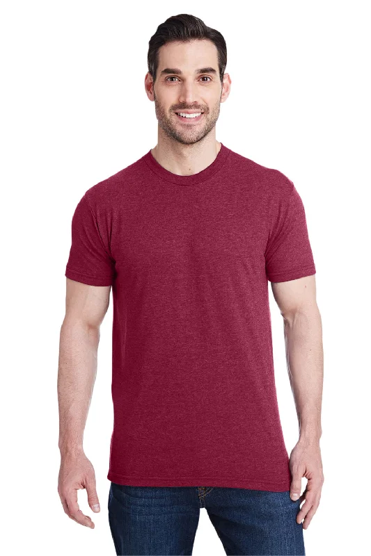 trendy short sleeve shirts for fitness and travel -Bayside Mens USA Made Short Sleeve Crewneck T-Shirt - Burgundy