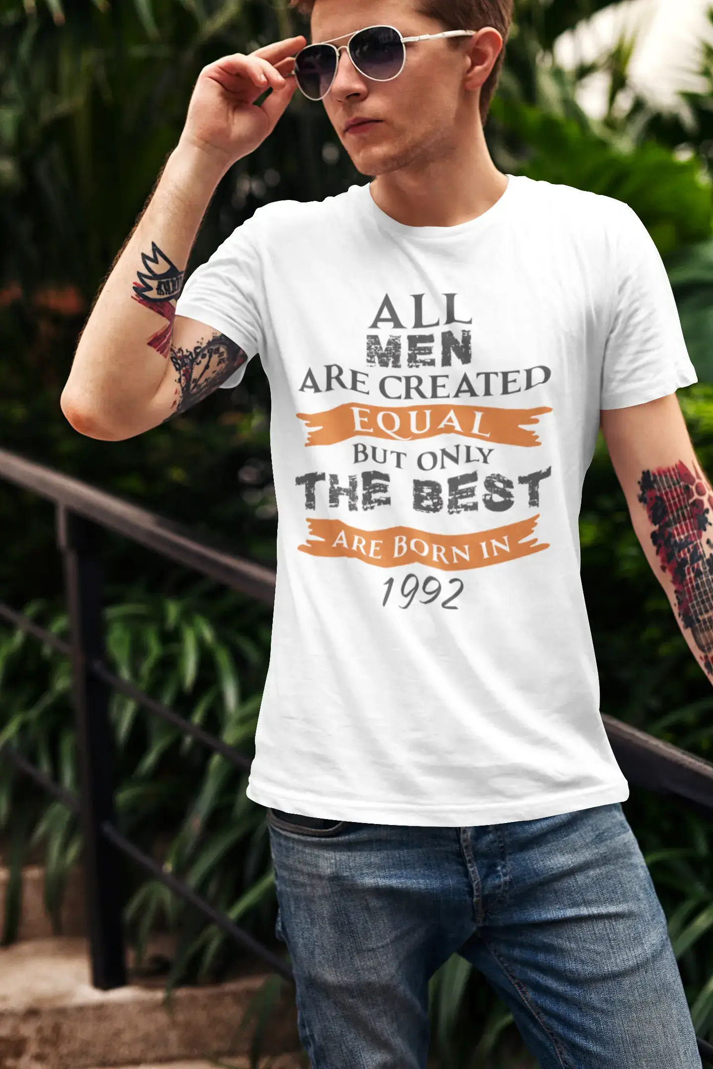 affordable summer short sleeve t-shirts for men -1992, Only the Best are Born in 1992 Men's T-shirt White Birthday Gift 00510