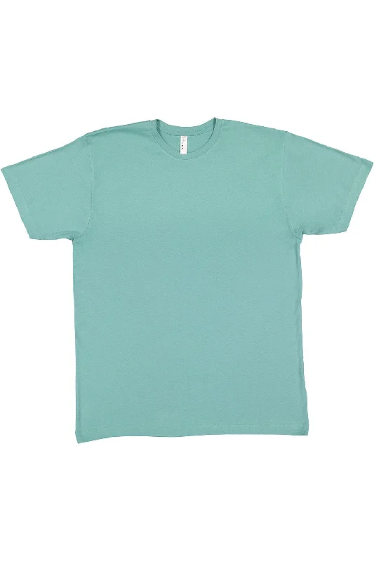 versatile and stylish short sleeve shirts for active men -LAT Mens Fine Jersey Short Sleeve Crewneck T-Shirt - Saltwater Green