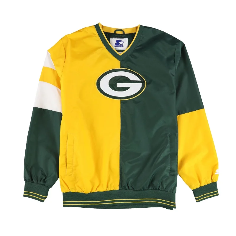 Men's timeless trench jackets-STARTER Mens Green Bay Packers Windbreaker Jacket, Green, Large