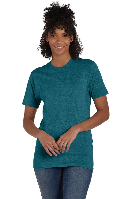 versatile short sleeve shirts for men’s wardrobe -Hanes Mens Nano-T Short Sleeve Crewneck T-Shirt - Heather Jade Pine