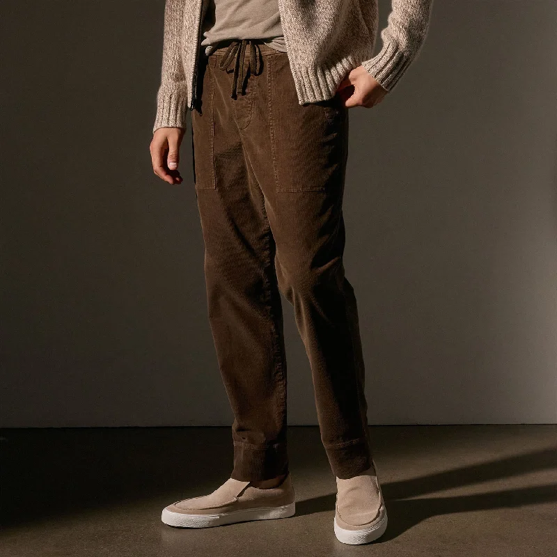 Men's pants with fine stretch-Corduroy Utility Pant - Umber Pigment