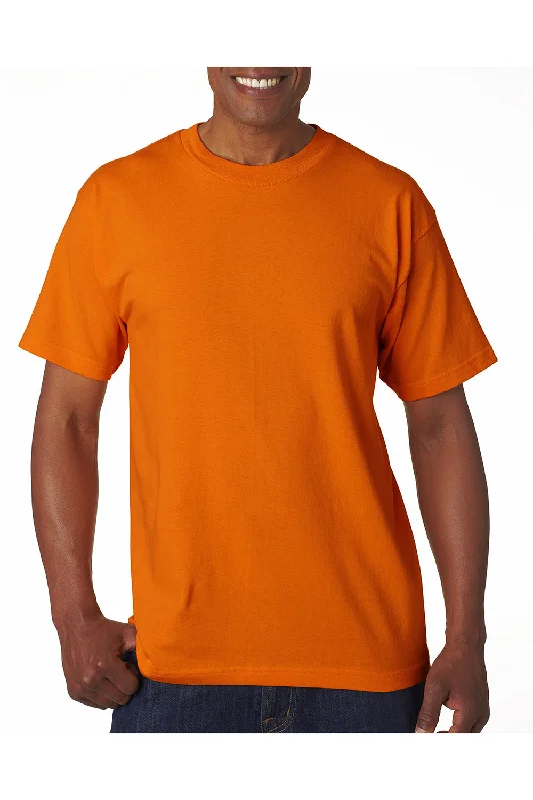 cool short sleeve t-shirts with graphic designs -Bayside Mens USA Made Short Sleeve Crewneck T-Shirt - Bright Orange