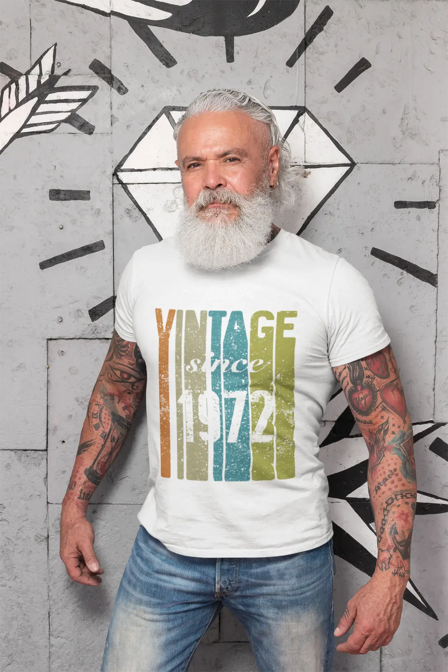 versatile short sleeve shirts for all types of activities -1972, Vintage Since 1972 Men's T-shirt White Birthday Gift 00503