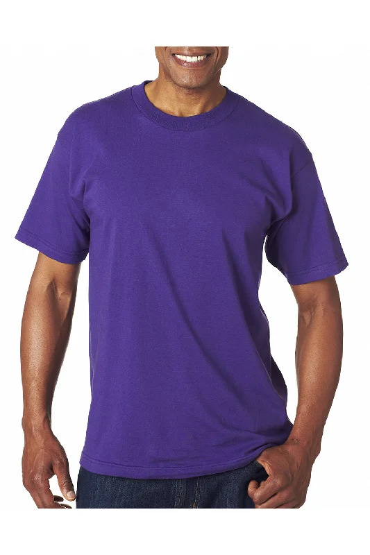 men’s short sleeve shirts with bold graphics -Bayside Mens USA Made Short Sleeve Crewneck T-Shirt - Purple