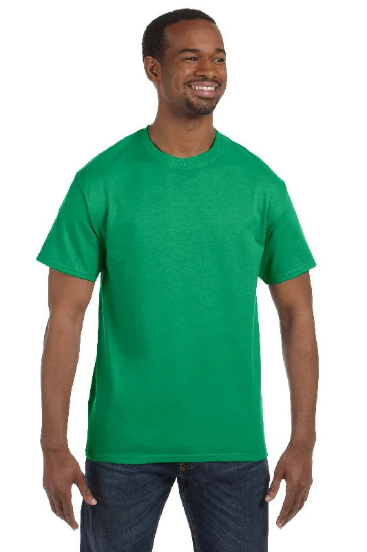 men’s classic short sleeve shirts for casual settings -Jerzees Mens Dri-Power Moisture Wicking Short Sleeve Crewneck T-Shirt - Heather Irish Green