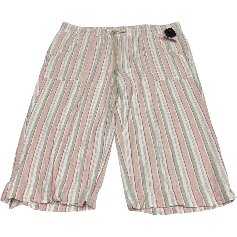 Men's pants with clean fit-Pants Cropped By Clothes Mentor In Striped Pattern, Size: 2x