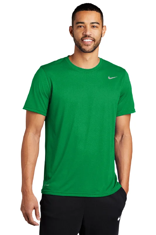 trendy summer short sleeve shirts for men -Nike Mens Team rLegend Dri-Fit Moisture Wicking Short Sleeve Crewneck T-Shirt - Apple Green