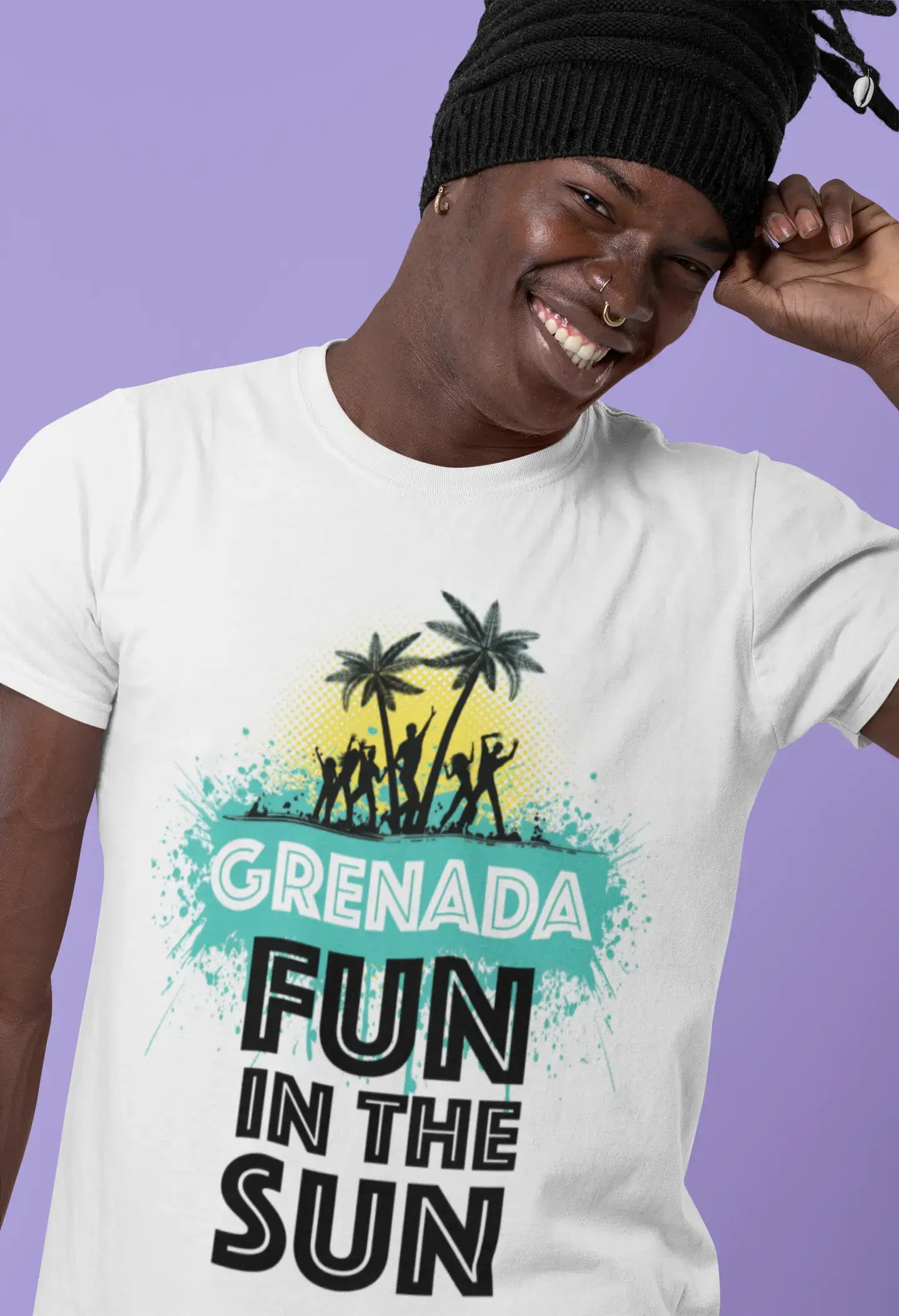 versatile short sleeve shirts for weekend trips -Men's Vintage Tee Shirt Graphic T shirt Summer Dance GRENADA White