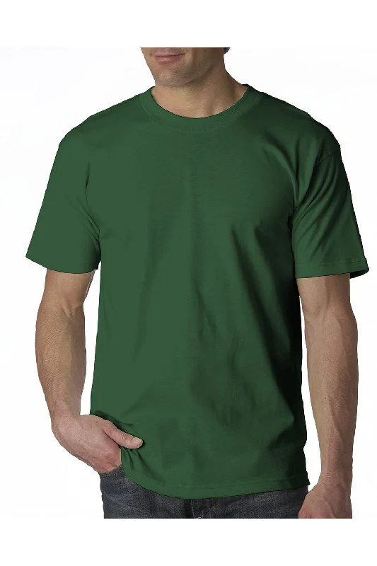 comfortable and breathable short sleeve t-shirts for work -Bayside Mens USA Made Short Sleeve Crewneck T-Shirt - Forest Green