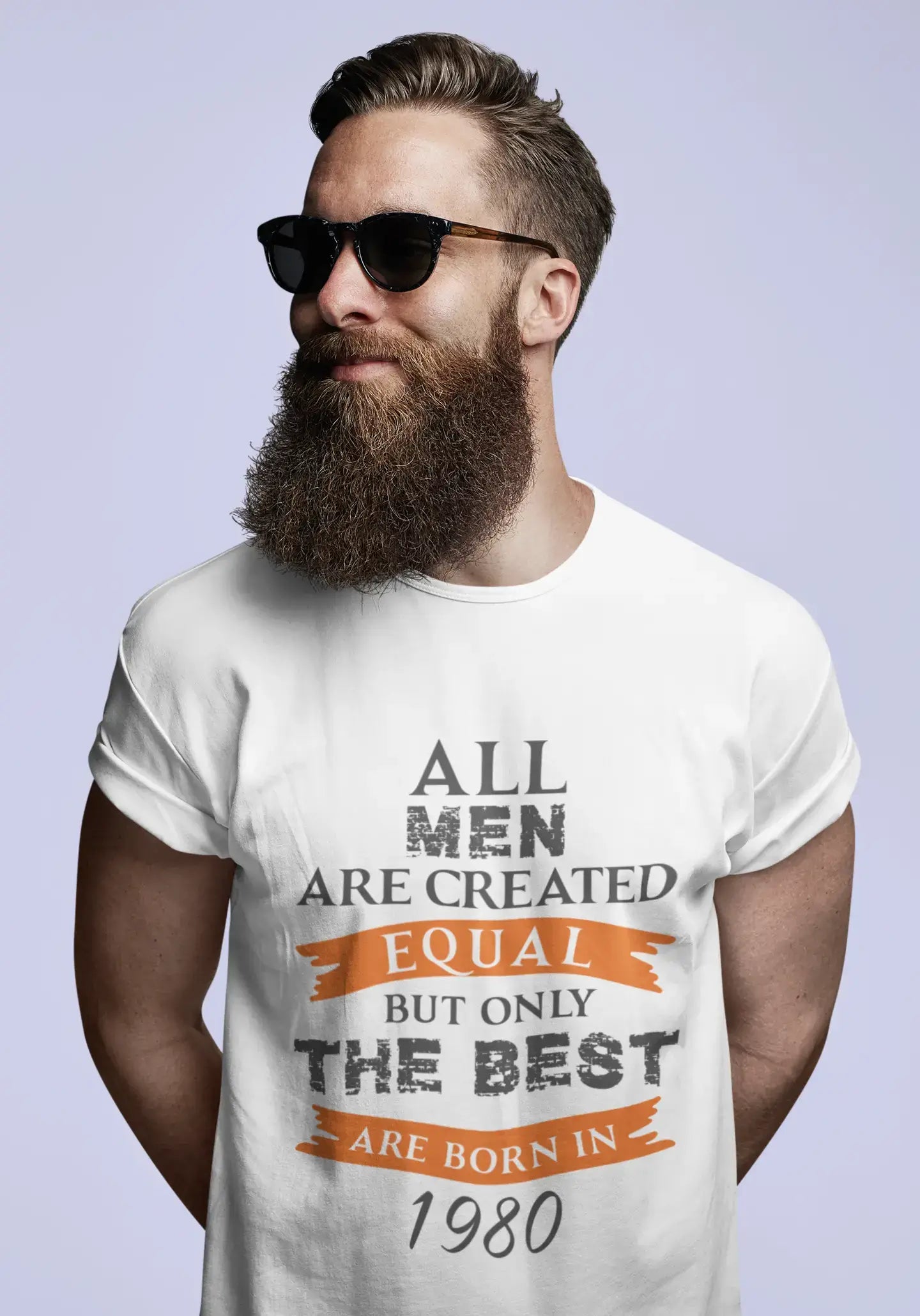 high-quality short sleeve t-shirts with logos -1980, Only the Best are Born in 1980 Men's T-shirt White Birthday Gift 00510