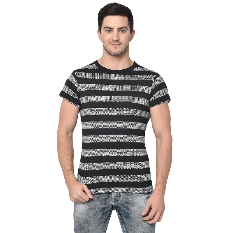 stylish and simple short sleeve t-shirts for men -Vimal Jonney Round Neck Black T-shirt For Men's