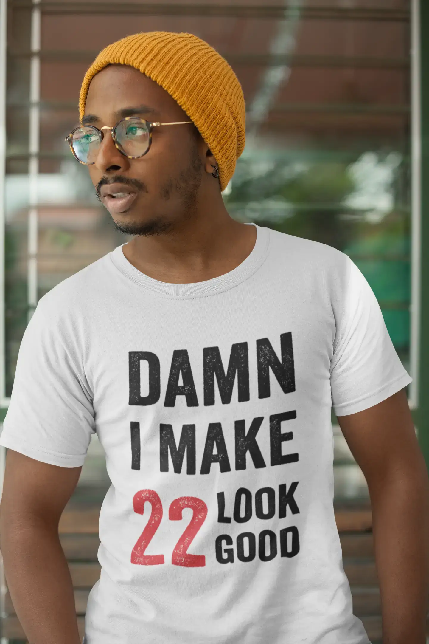 trendy men’s short sleeve t-shirts for fitness -Damn I Make 22 Look Good Men's T-shirt White 22th Birthday Gift 00409