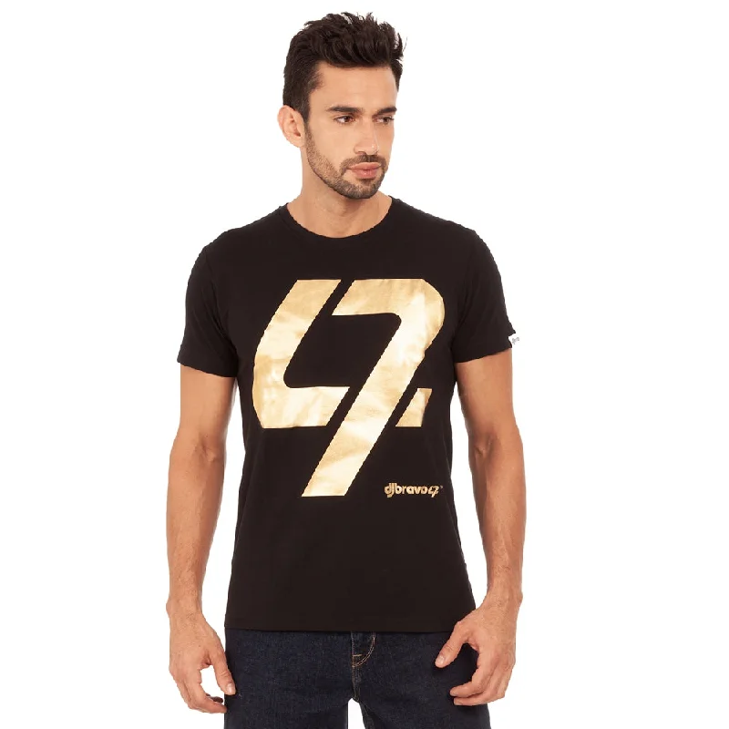 casual and relaxed short sleeve shirts for men -djbravo47 Men's Black - 47 Gold Foiled T-shirt