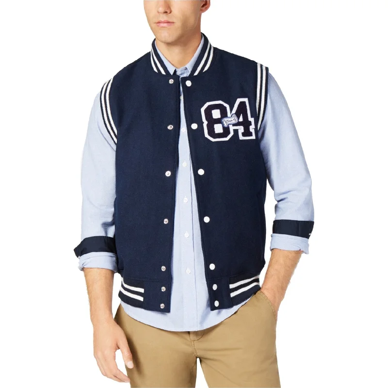 Men's textured quilted jackets-American Rag Mens Varsity Outerwear Vest