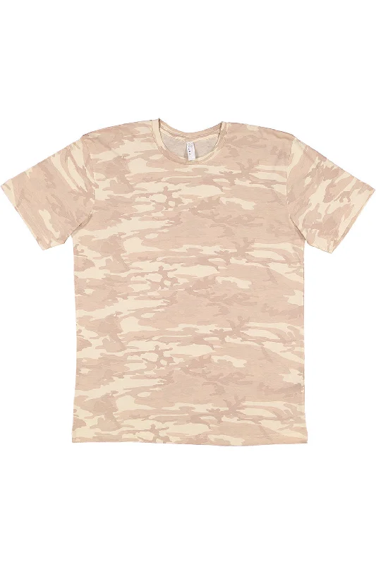 affordable short sleeve shirts for casual outings -LAT Mens Fine Jersey Short Sleeve Crewneck T-Shirt - Natural Camo