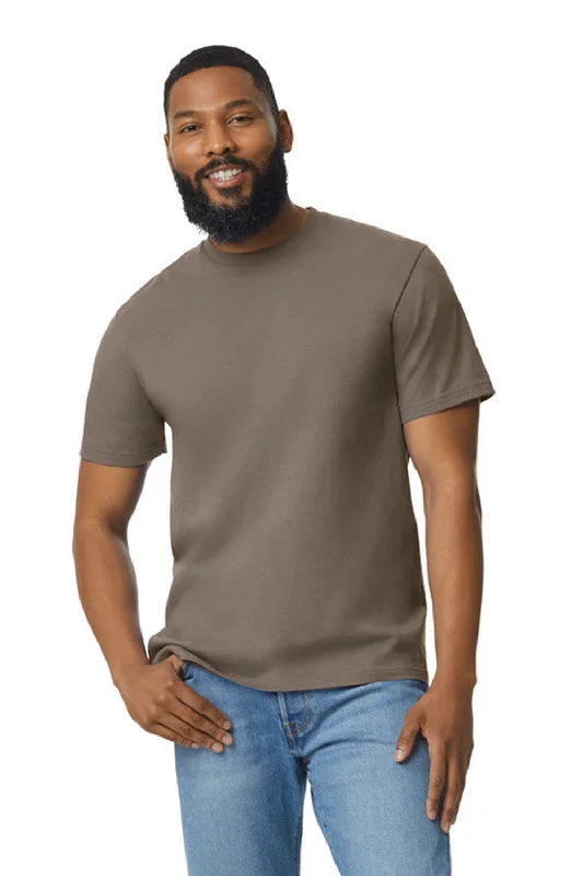 trendy short sleeve shirts for active lifestyle -Gildan Mens Softstyle Short Sleeve Crewneck T-Shirt - Savana Brown