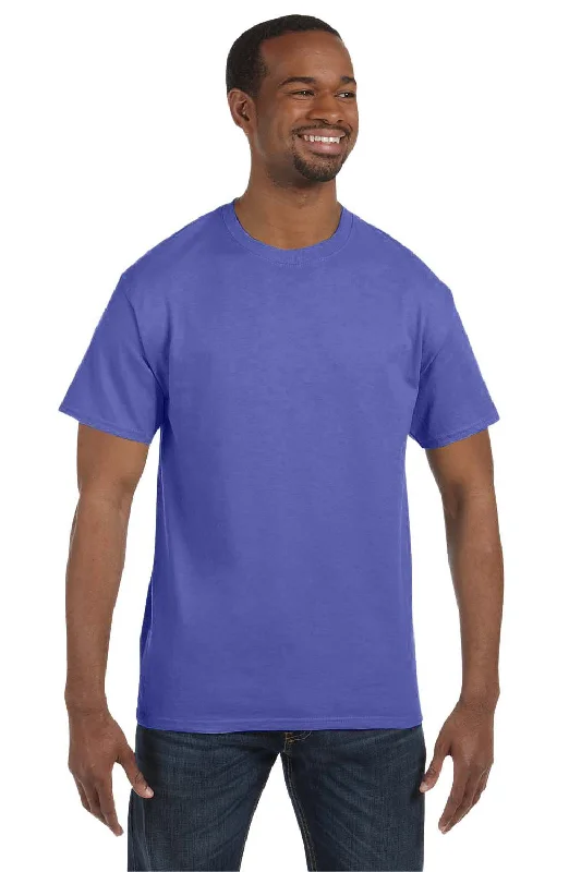 short sleeve shirts with unique graphics for men -Jerzees Mens Dri-Power Moisture Wicking Short Sleeve Crewneck T-Shirt - Violet