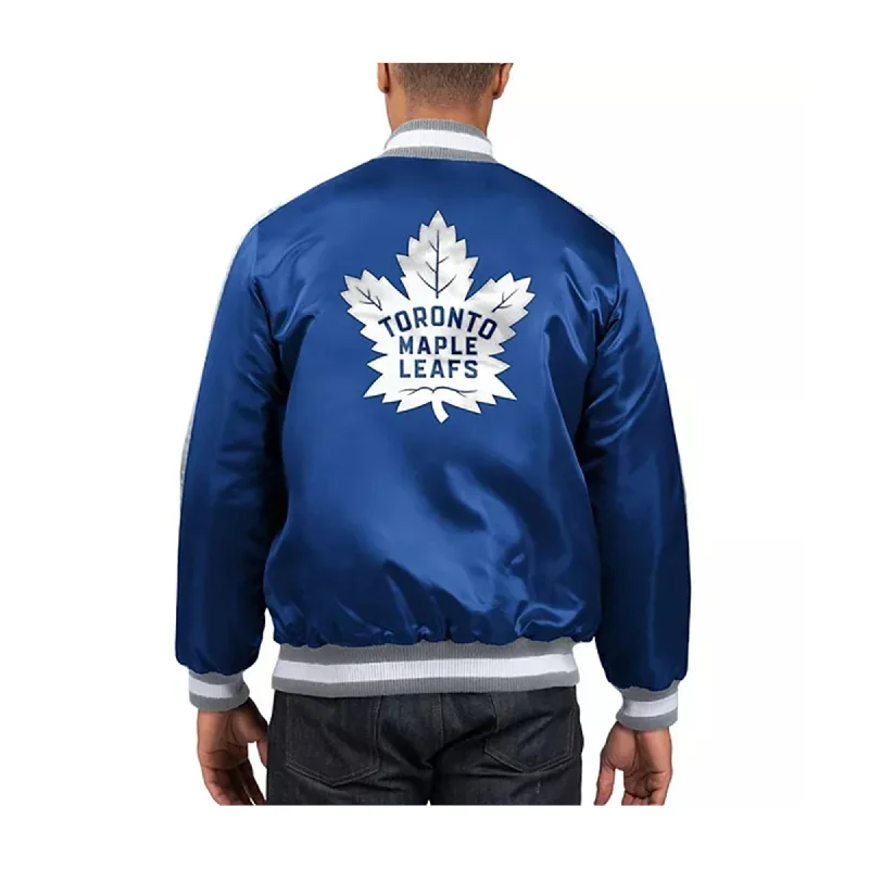 Men's urban parka jackets-STARTER Mens Toronto Maple Leafs Varsity Jacket, Blue, XX-Large