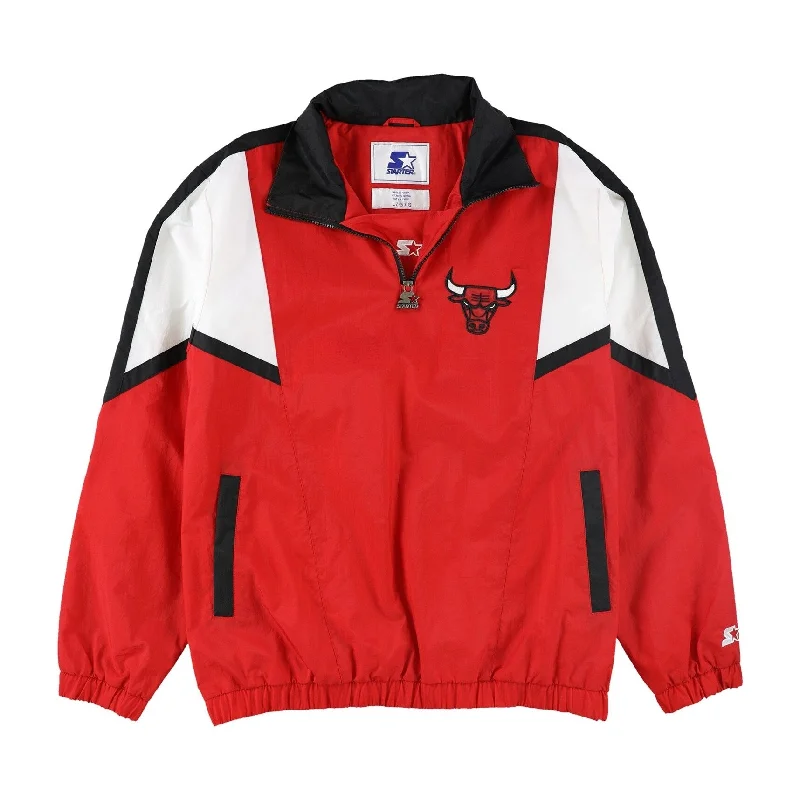 Men's timeless trench jackets-STARTER Mens Chicago Bulls Windbreaker Jacket, Red, Large