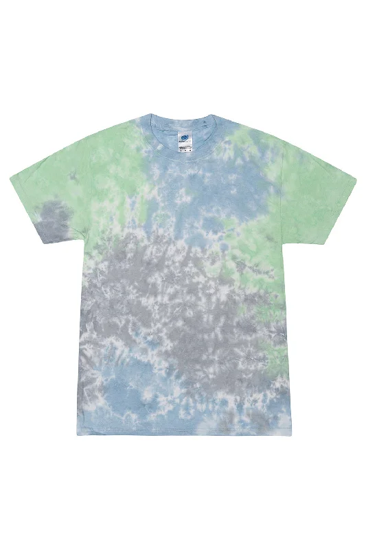 affordable short sleeve shirts for fitness wear -Tie-Dye Mens Short Sleeve Crewneck T-Shirt - Slushy