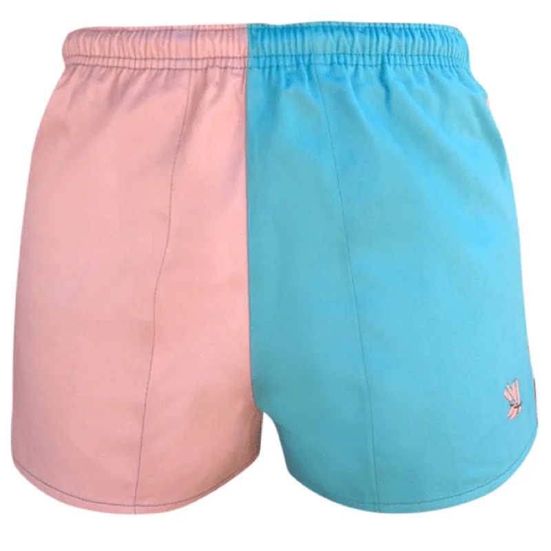 trendy short sleeve shirts for fitness and travel -Aqua/Pink Blackjack Shorts