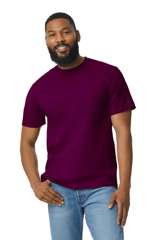 comfortable and relaxed fit short sleeve polo shirts -Gildan Mens Softstyle Short Sleeve Crewneck T-Shirt - Maroon