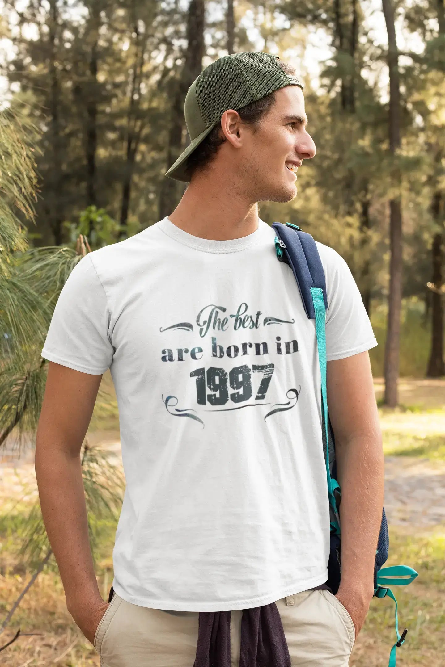 stylish short sleeve polo shirts for weekend wear -The Best are Born in 1997 Men's T-shirt White Birthday Gift 00398