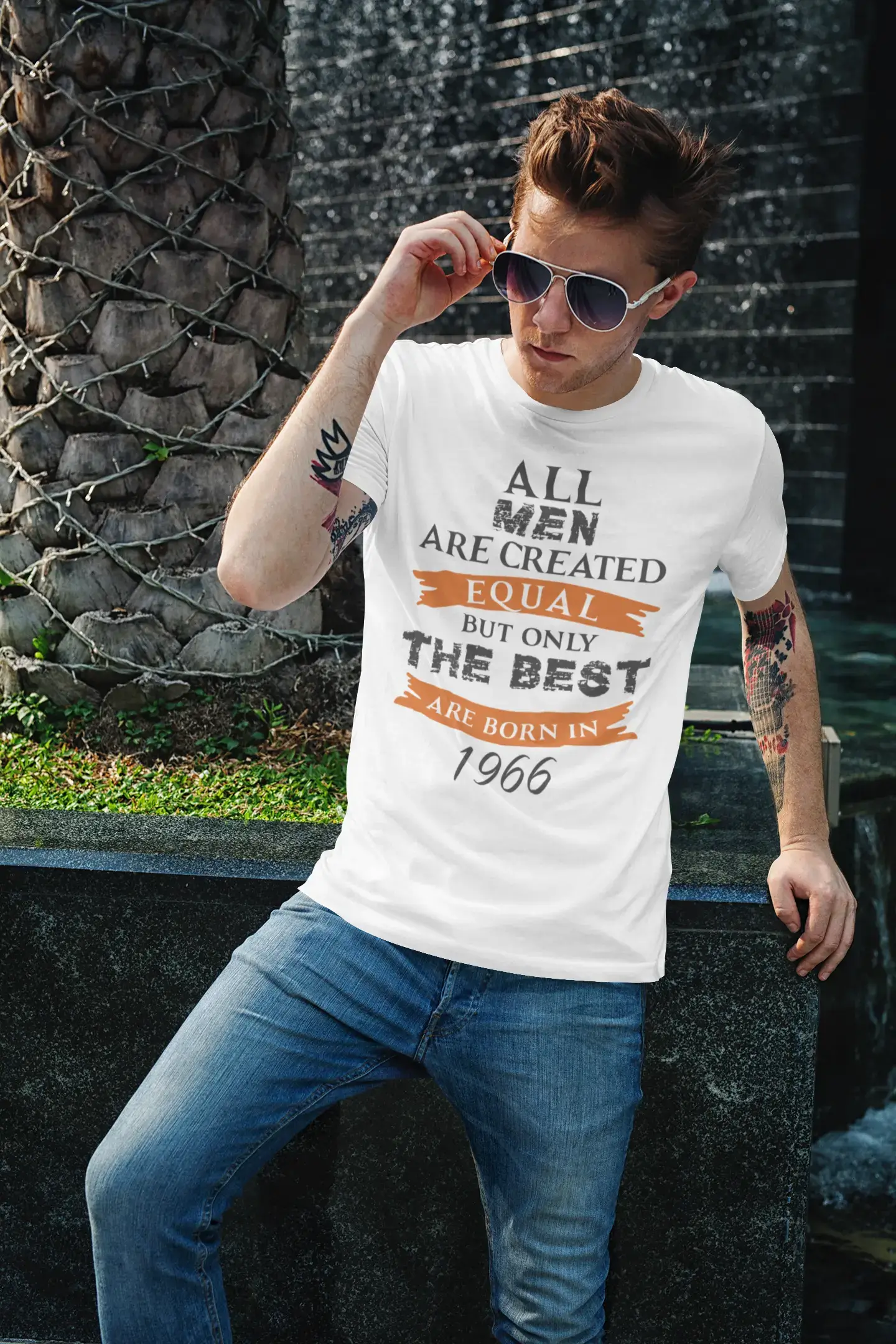 cool and stylish short sleeve shirts with bold prints -1966, Only the Best are Born in 1966 Men's T-shirt White Birthday Gift 00510