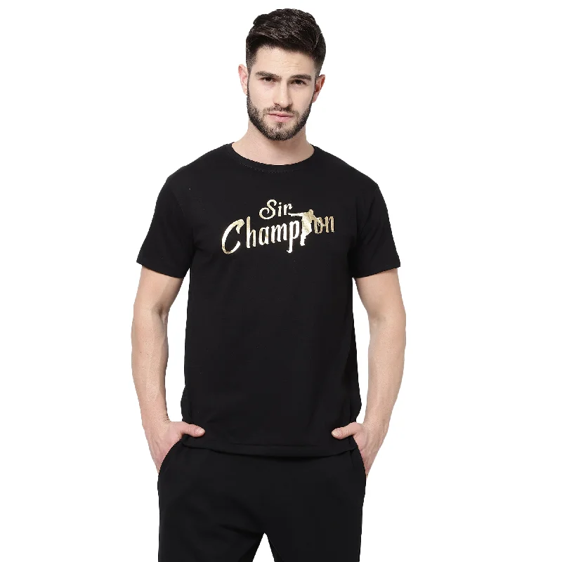 stylish short sleeve shirts for travel wear -djbravo47 Men's Black - SIR CHAMPION Special Edition T-shirt