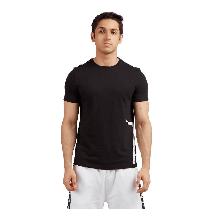 men’s stylish short sleeve shirts with striped designs -djbravo47 Men's Black - White Celebration T-shirt