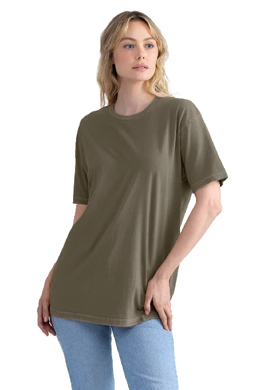 stylish short sleeve t-shirts for sports events -Next Level Mens Soft Wash Short Sleeve Crewneck T-Shirt - Military Green