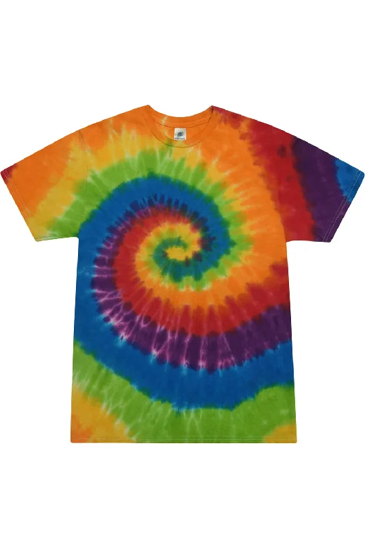 versatile and comfortable short sleeve polo shirts -Tie-Dye Mens Short Sleeve Crewneck T-Shirt - Prism