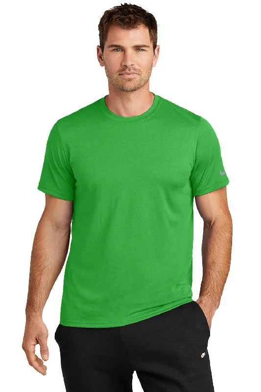 men’s comfortable short sleeve shirts for office wear -Nike Mens rLegend Dri-Fit Moisture Wicking Short Sleeve Crewneck T-Shirt - Apple Green