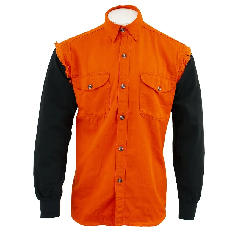 stylish short sleeve t-shirts for all seasons -NexGen DM3333 Men's Orange with Black Long Sleeve Button Down Shirt