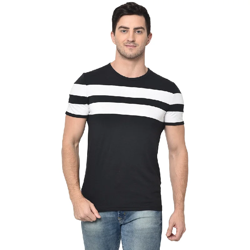 versatile short sleeve shirts for men’s wardrobe -Vimal Jonney Round Neck Black T-shirt For Men's