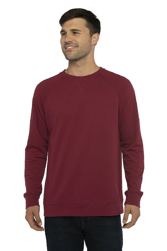 men’s premium short sleeve shirts for summer fashion -Next Level Mens French Terry Long Sleeve Crewneck T-Shirt - Cardinal Red