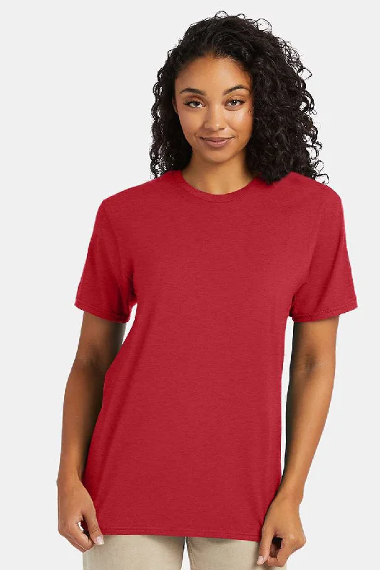 stylish short sleeve t-shirts for all seasons -Hanes Mens Nano-T Short Sleeve Crewneck T-Shirt - Heather Red