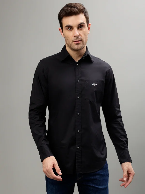 men’s premium short sleeve shirts for summer fashion -Gant Black Fashion Regular Fit Shirt