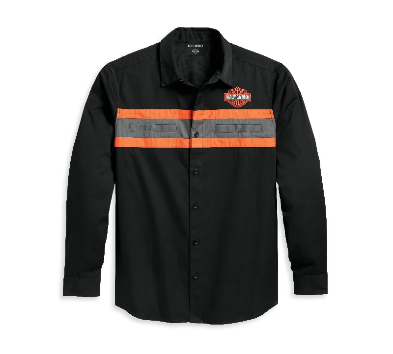 comfortable short sleeve shirts with unique prints -Harley-Davidson Men's Harley Performance Shirt Colorblocked, Black - 96127-23VM