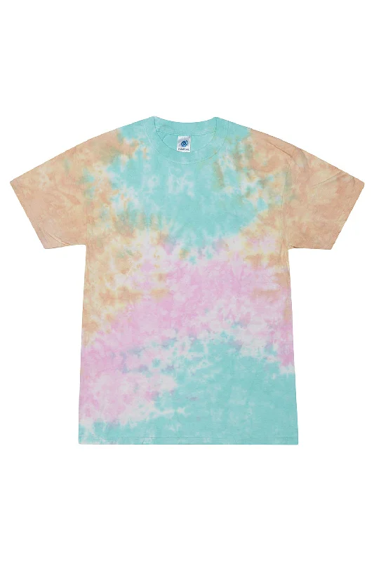 modern short sleeve shirts for fashion-conscious men -Tie-Dye Mens Short Sleeve Crewneck T-Shirt - Snow Cone