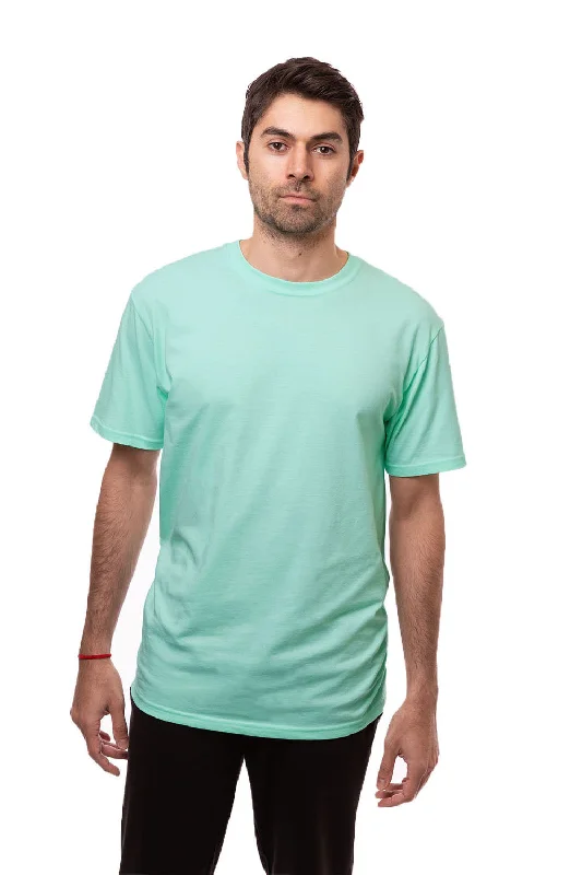 men’s trendy short sleeve shirts for evening wear -Econscious Mens Short Sleeve Crewneck T-Shirt - Sunwashed Mint Green - Closeout