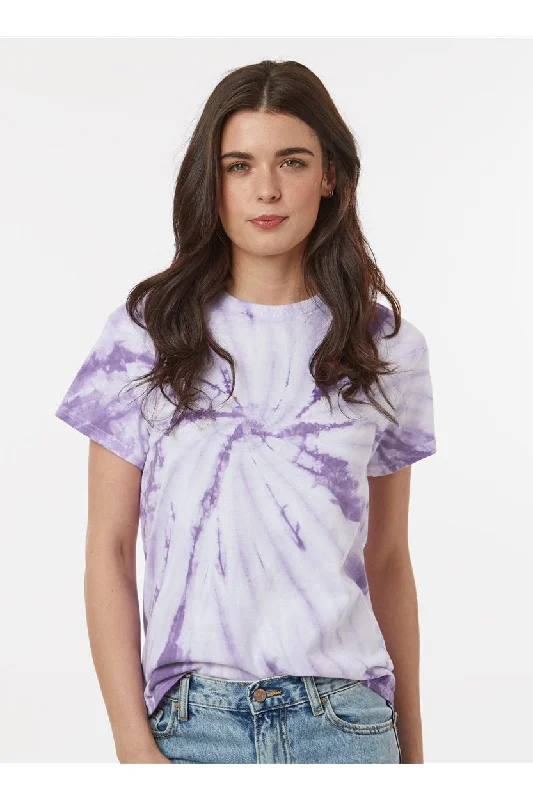 high-quality short sleeve shirts for all occasions -Tie-Dye Mens Short Sleeve Crewneck T-Shirt - Lavender