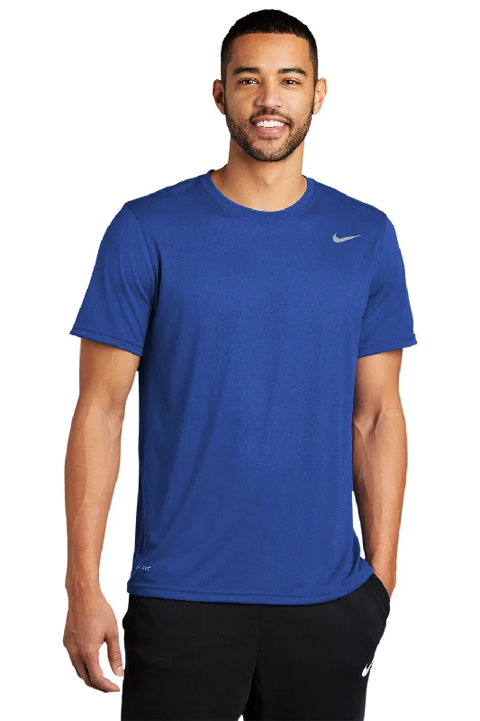 trendy short sleeve shirts for men’s vacation -Nike Mens Team rLegend Dri-Fit Moisture Wicking Short Sleeve Crewneck T-Shirt - Game Royal Blue