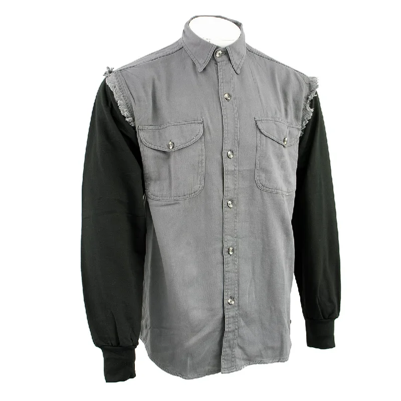 affordable short sleeve shirts for work and leisureNexGen DM4444 Men's Grey with Black Long Sleeve Button Down Shirt