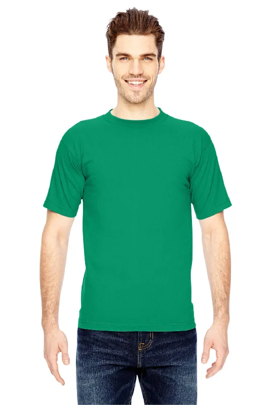 affordable summer short sleeve t-shirts for men -Bayside Mens USA Made Short Sleeve Crewneck T-Shirt - Kelly Green