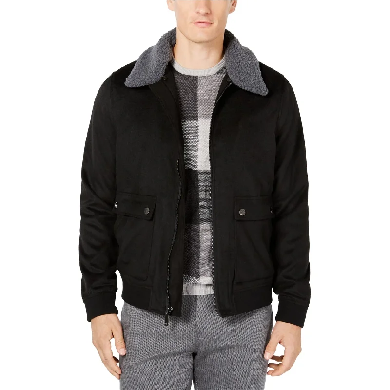 Men's structured trench jackets-Ryan Seacrest Mens Bomber Aviator Jacket