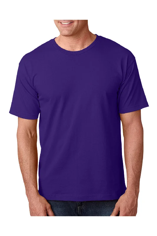 men’s trendy short sleeve shirts for casual days -Bayside Mens USA Made Short Sleeve Crewneck T-Shirt - Purple