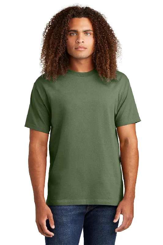 trendy and affordable short sleeve t-shirts -American Apparel Mens Short Sleeve Crewneck T-Shirt - Military Green