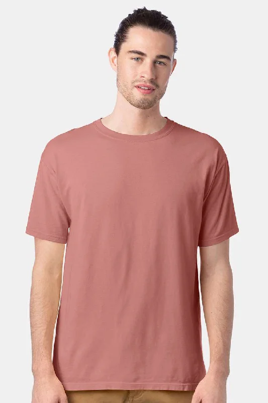 affordable short sleeve shirts for fitness wear -ComfortWash By Hanes Mens Short Sleeve Crewneck T-Shirt - Mauve